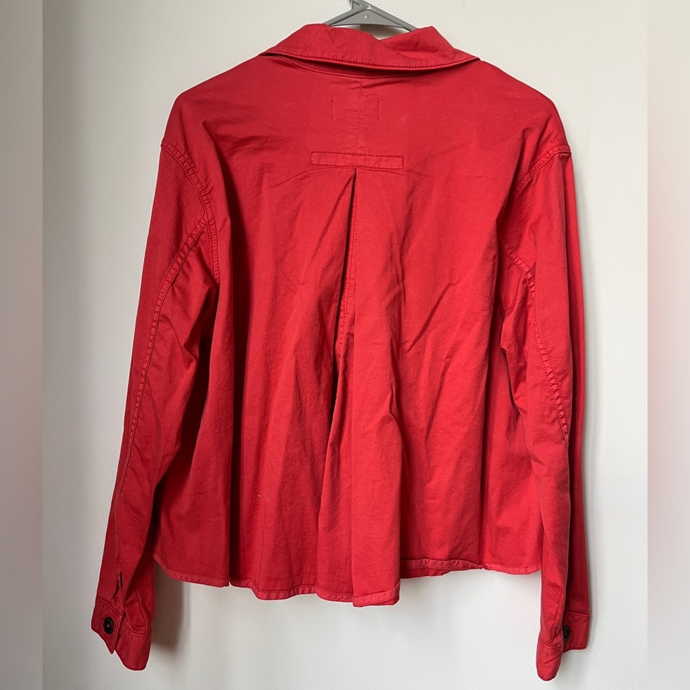 Anthropologie Chino Red Crop Swing Jacket Size Medium - Picture 4 of 6
